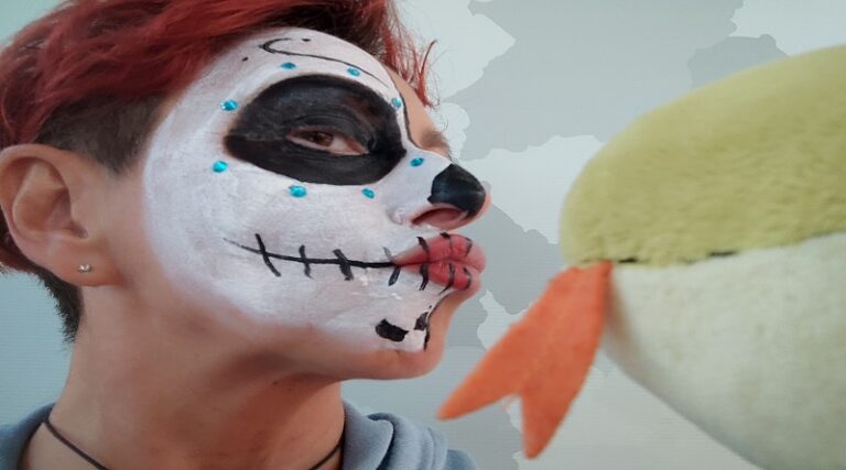 Maschera Del Giorno Dei Morti Con Rosa