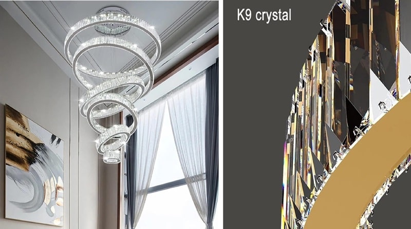 lampario in cristallo K9 e LED. Lusso e Moderno
