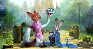 Judy Hopps, Nick Wilde e Gary De'Snake in una scena di Zootropolis 2 ambientata in un nuovo scenario paludoso della città.