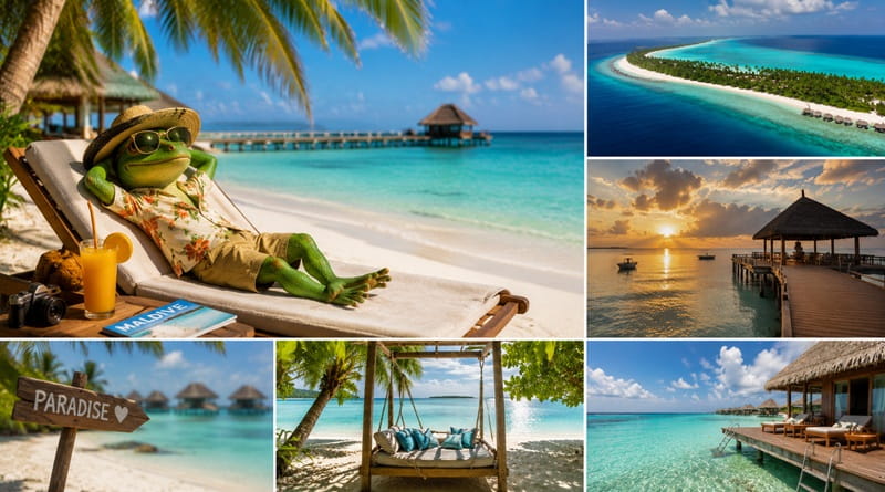 Geco Gaudenzio scopre le Maldive ad agosto tra spiagge bianche, bungalow sull'acqua e resort All Inclusive.