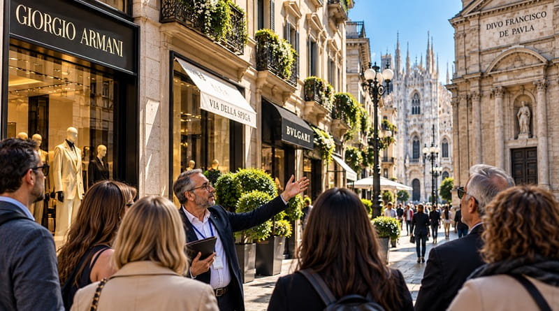 Visita guidata nel Quadrilatero di Milano tra boutique, palazzi storici e vie della moda durante la Milano Fashion Week