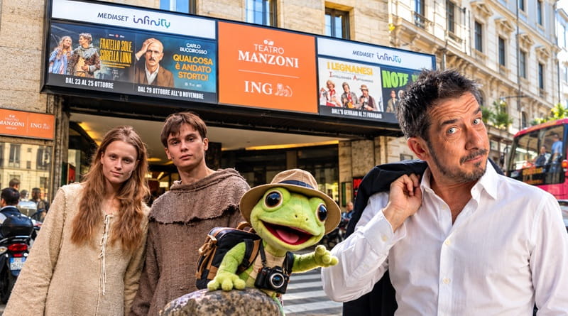 Teatro Manzoni Milano con Geco Gaudenzio e i protagonisti degli spettacoli di ottobre 2026 Fratello Sole, Sorella Luna e Carlo Buccirosso