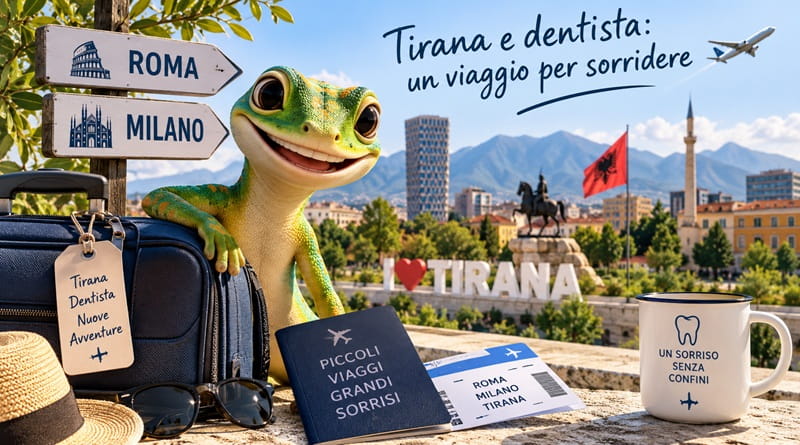 Geco Gaudenzio a Tirana per la visita alla clinica dentale, con partenze da Roma e Milano il 17 e 18 ottobre 2026.