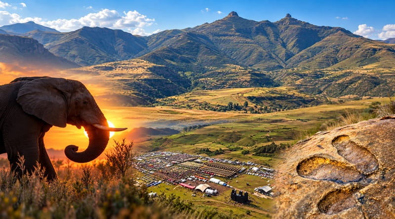 Viaggio in Lesotho e Sudafrica tra montagne, safari, Maletsunyane Braai Festival e impronte di dinosauro