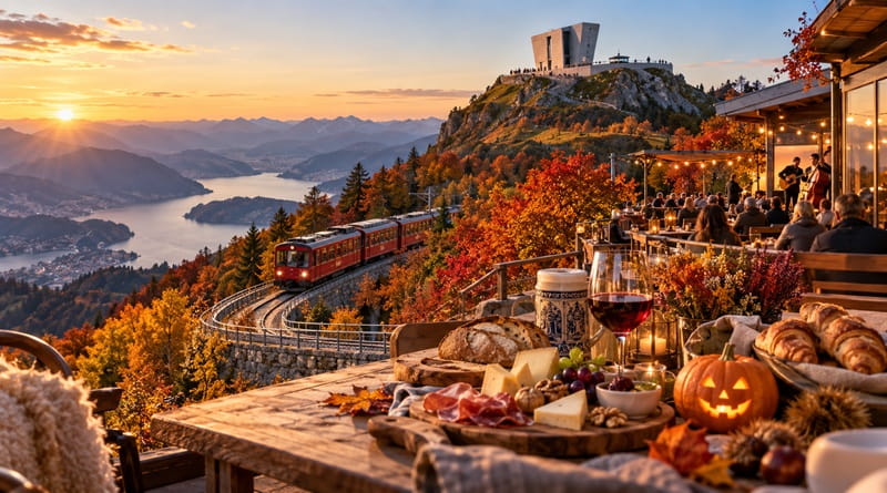 Monte Generoso in autunno con treno a cremagliera, Fiore di Pietra, foliage, sapori locali ed eventi tra ottobre e novembre.